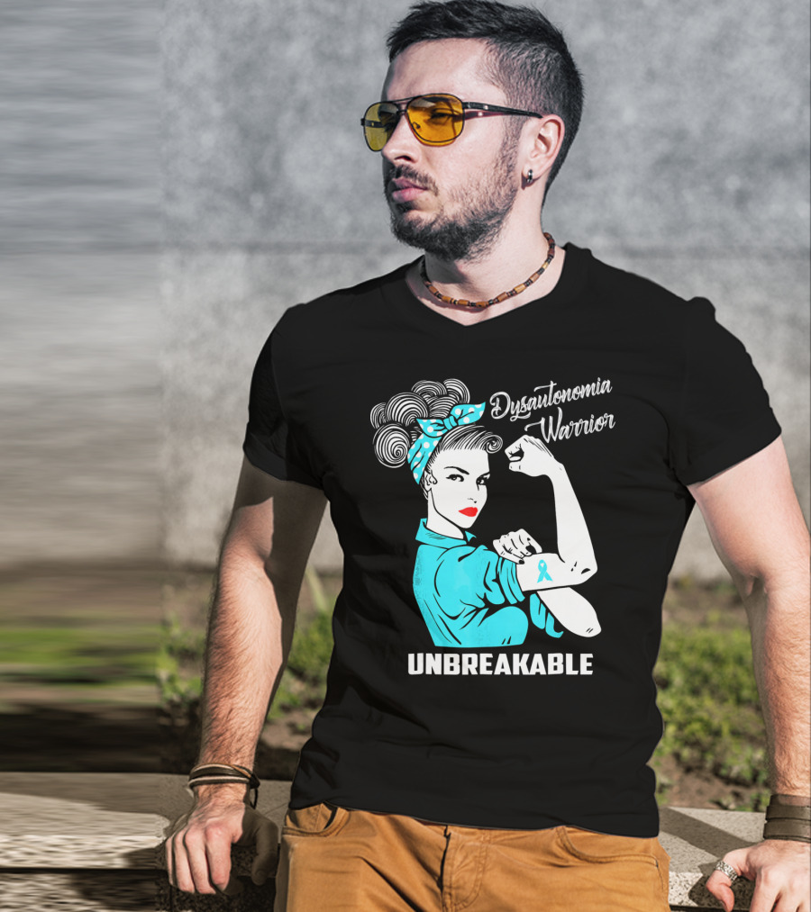 Dysautonomia Warrior Unbreakable Retro Rosie The Riveter T-Shirt