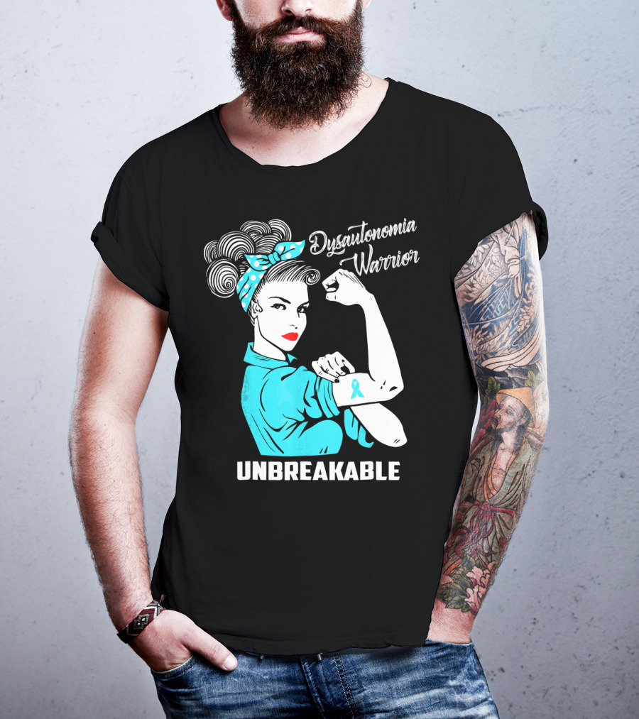 Dysautonomia Warrior Unbreakable Retro Rosie The Riveter T-Shirt