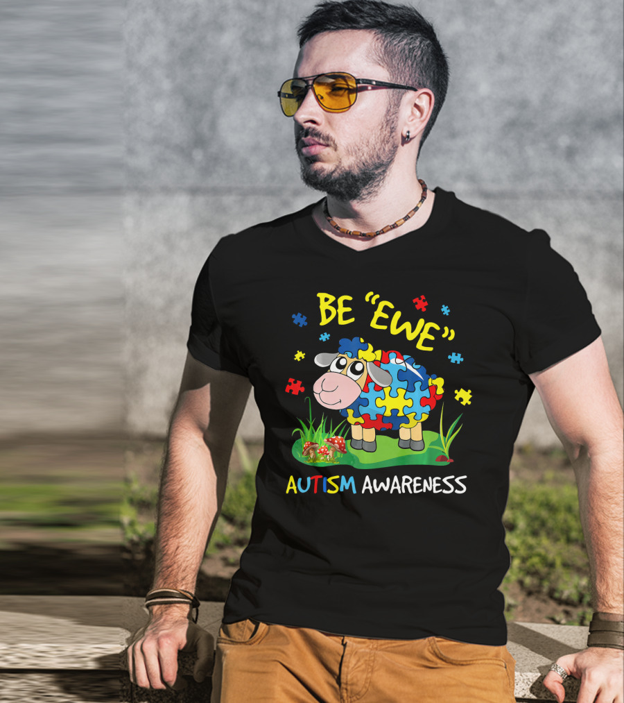 Be Ewe Autism Awareness Puzzle Sheep T-Shirt
