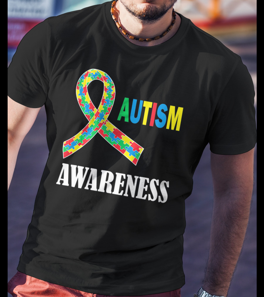 Autism Awareness Puzzle Ribbon Social Interaction Auti T-Shirt