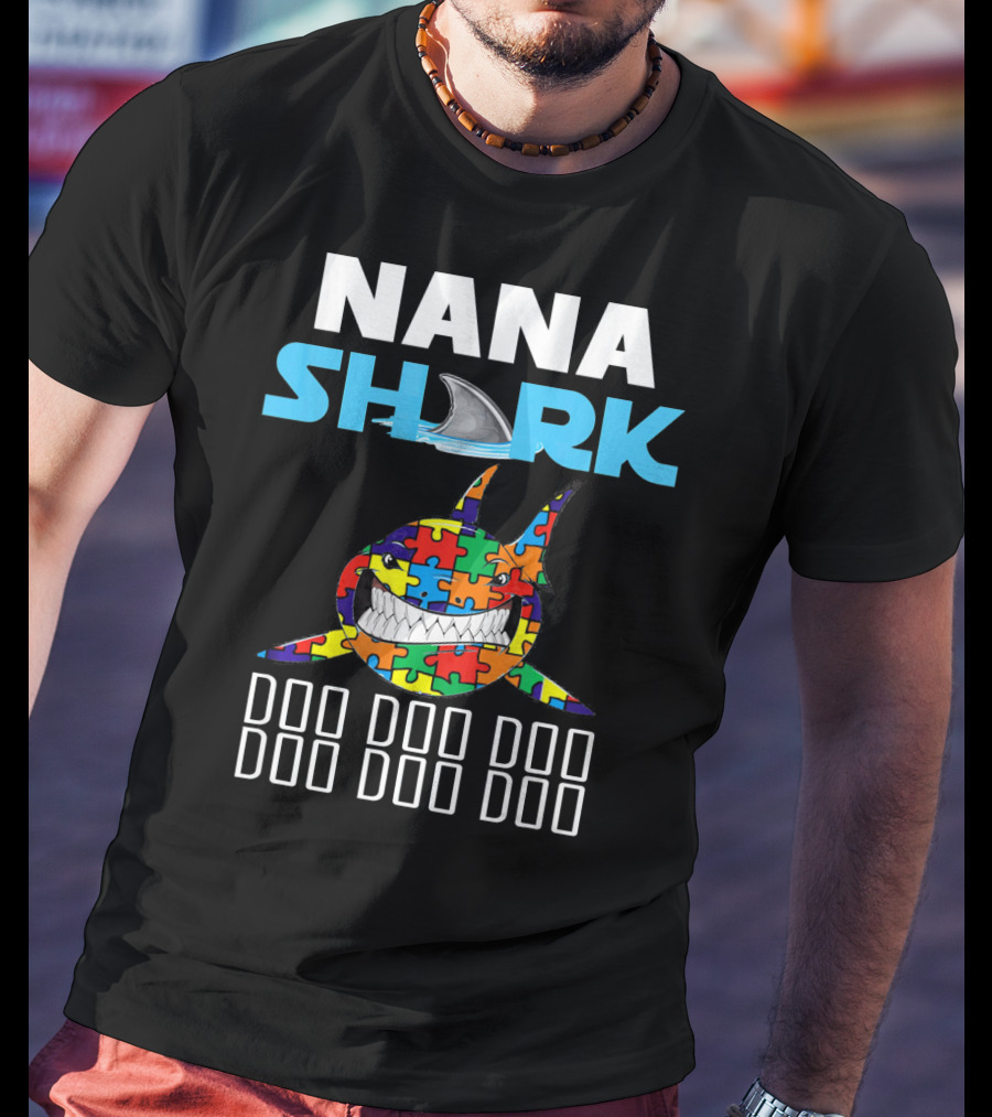 Nana Shark Autism Awareness Puzzle Doo Doo Doo T-Shirt