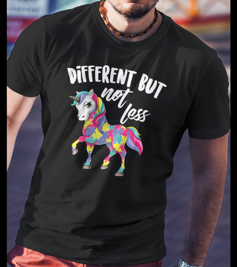 Different But Not Less Unicorn Puzzle Piece T-Shirt