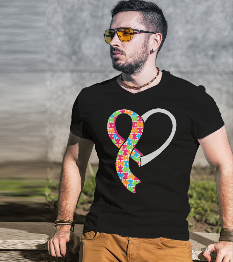Puzzle Heart Autism Awareness T-Shirt