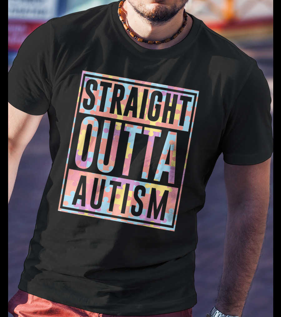 Straight Outta Autism Puzzle T-Shirt
