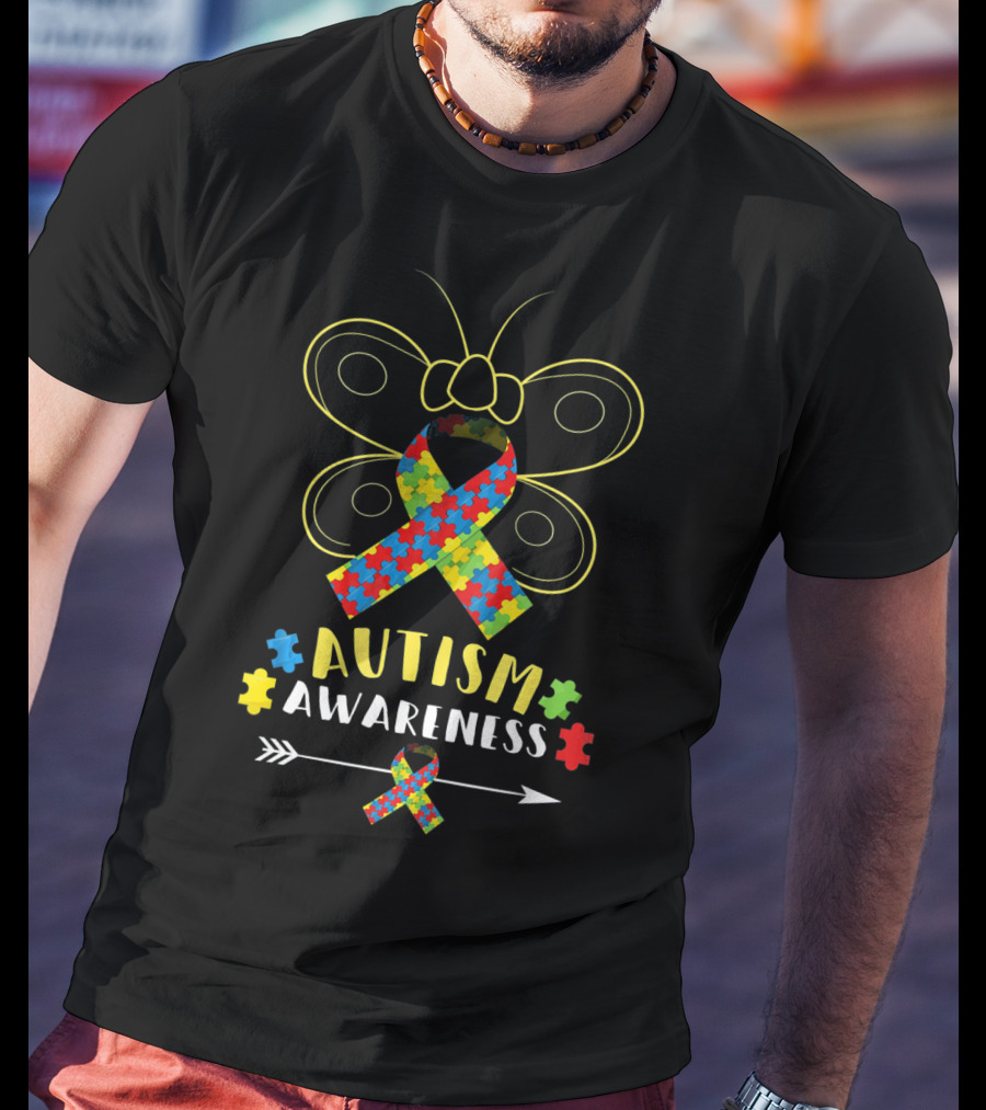 Autism Awareness Butterfly Puzzle T-Shirt