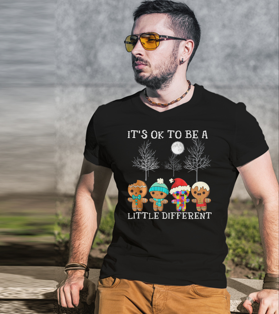 It's Ok To Be A Little Different Gingerbread Cookies Winter Holiday T-Shirt
