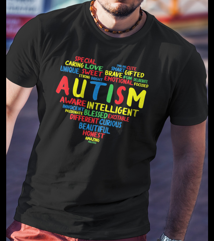 Autism Heart Intelligent Emotional Honest Caring Brave Unique Special T-Shirt