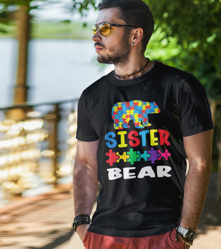 Sister Bear Puzzle Autism Kid T-Shirt