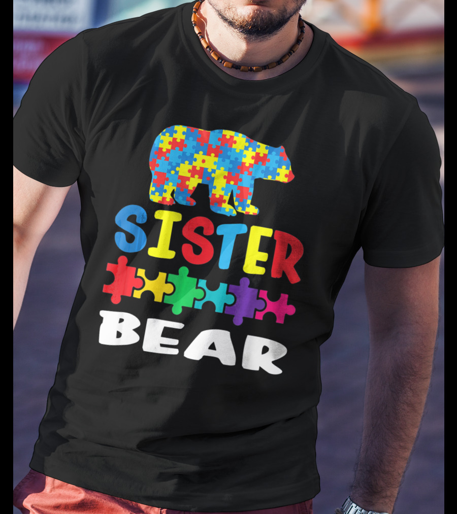 Sister Bear Puzzle Autism Kid T-Shirt