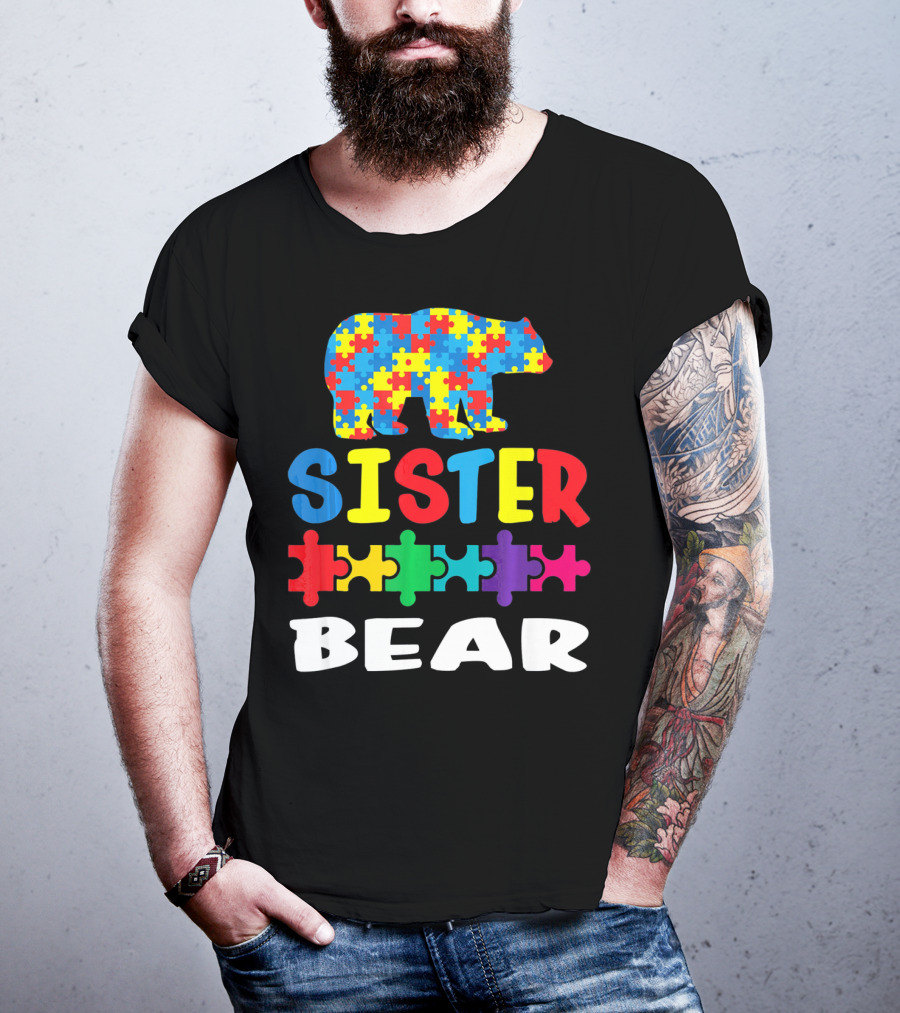 Sister Bear Puzzle Autism Kid T-Shirt