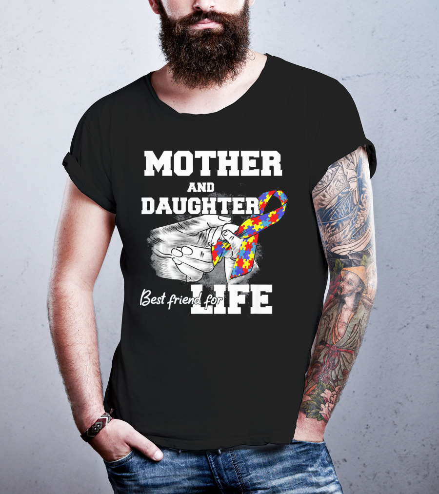 Mother And Daughter Best Friend For Life Autism Puzzle T-Shirt