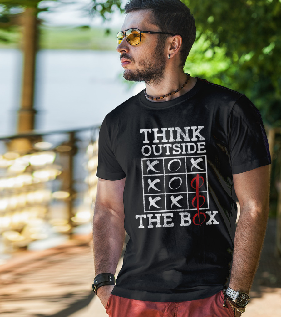 Think Outside The Box Tic Tac Toe Autism Awareness T-Shirt