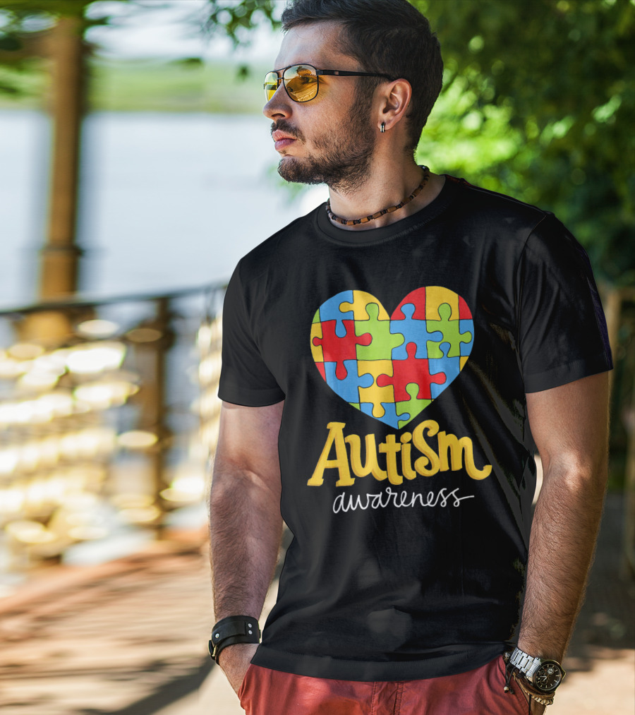 Puzzle Heart Autism Awareness Autism T-Shirt