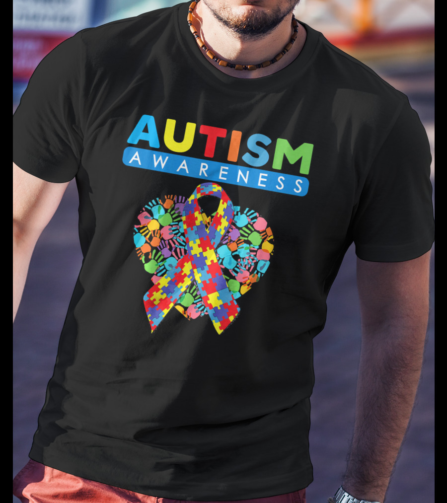 Autism Awareness Puzzle Ribbon Heart T-Shirt
