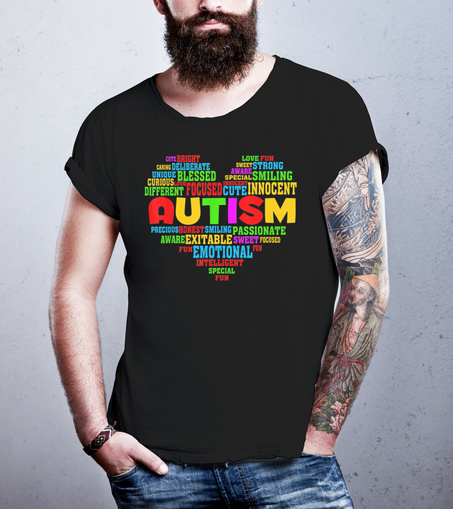 Autism Awareness Heart Emotional Focused Innocent Unique Blessed T-Shirt