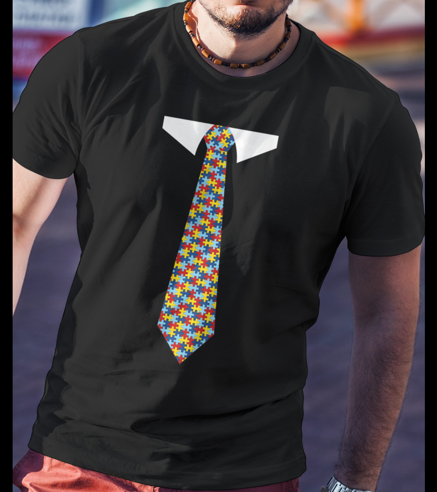 Autism Awareness Puzzle Tie T-Shirt