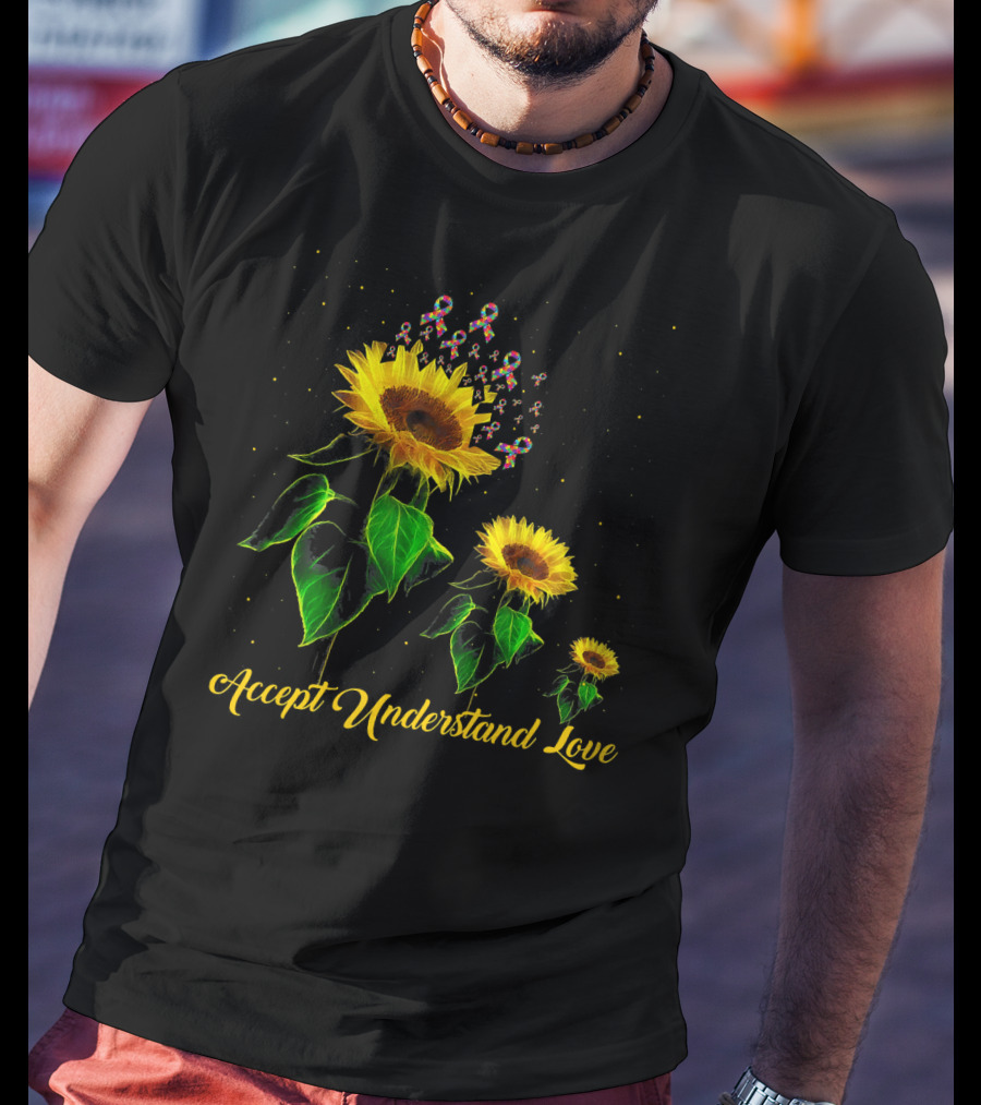 Accept Understand Love Sunflower Autism T-Shirt