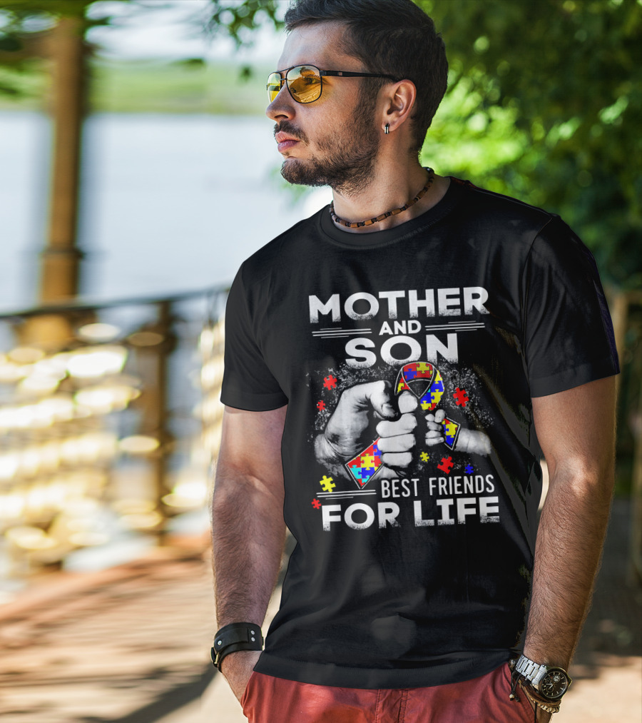 Mother And Son Best Friends For Life Autism Awareness T-Shirt