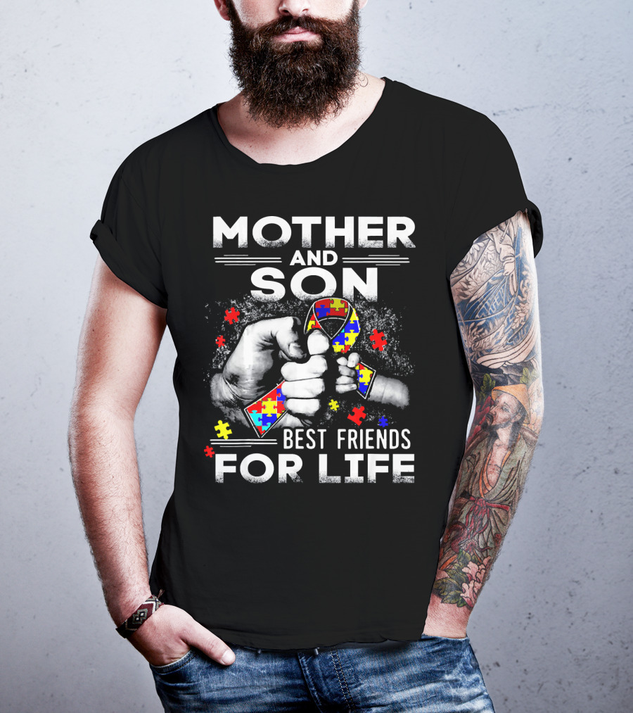 Mother And Son Best Friends For Life Autism Awareness T-Shirt