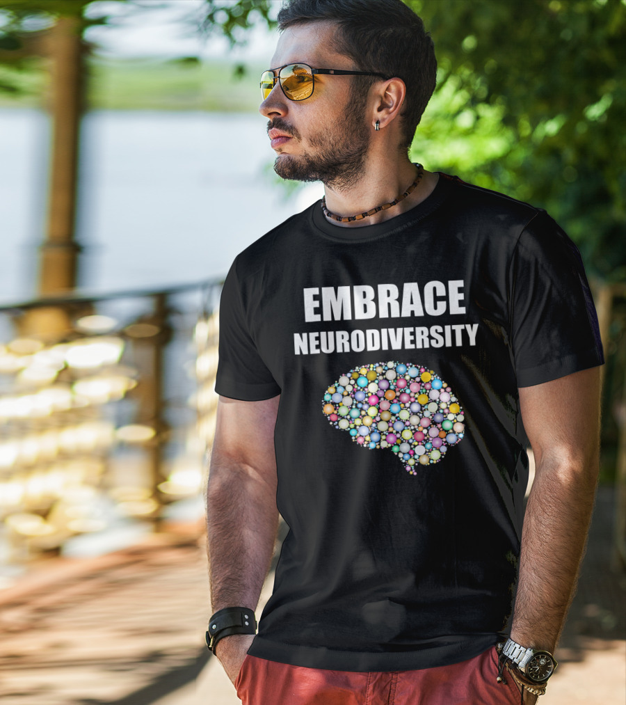 EMBRACE NEURODIVERSITY Colorful Brain Bubbles Design For ASD T-Shirt