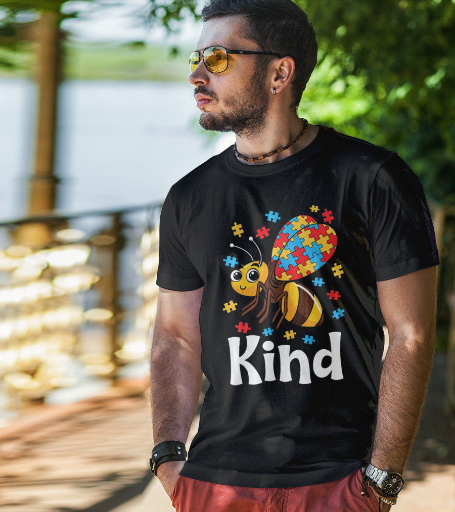 Puzzle Bee Kind Autism Awareness Beekind T-Shirt