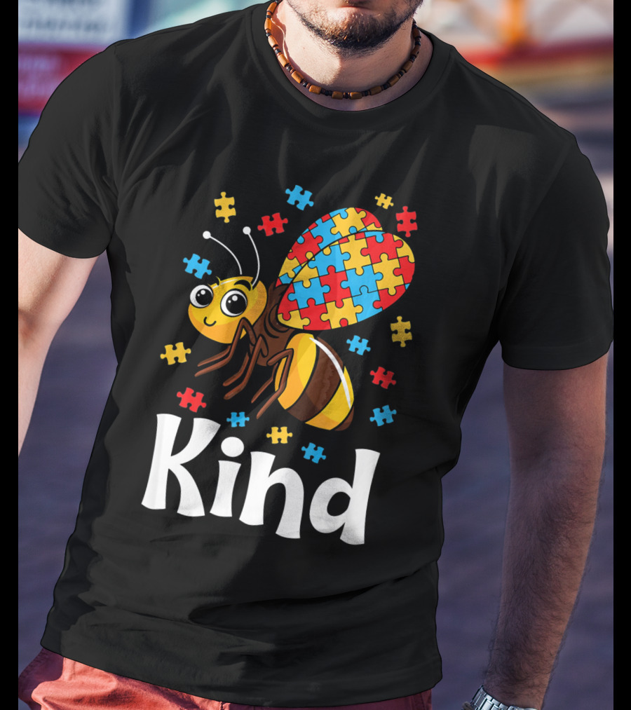Puzzle Bee Kind Autism Awareness Beekind T-Shirt