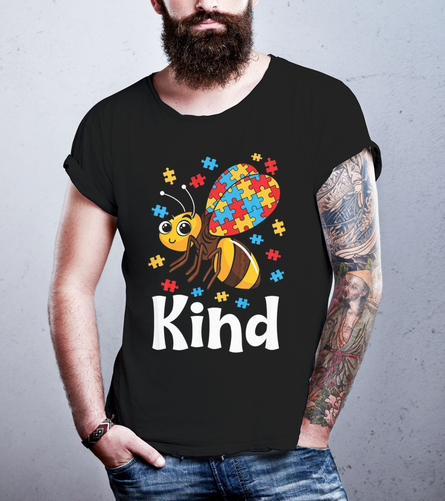 Puzzle Bee Kind Autism Awareness Beekind T-Shirt