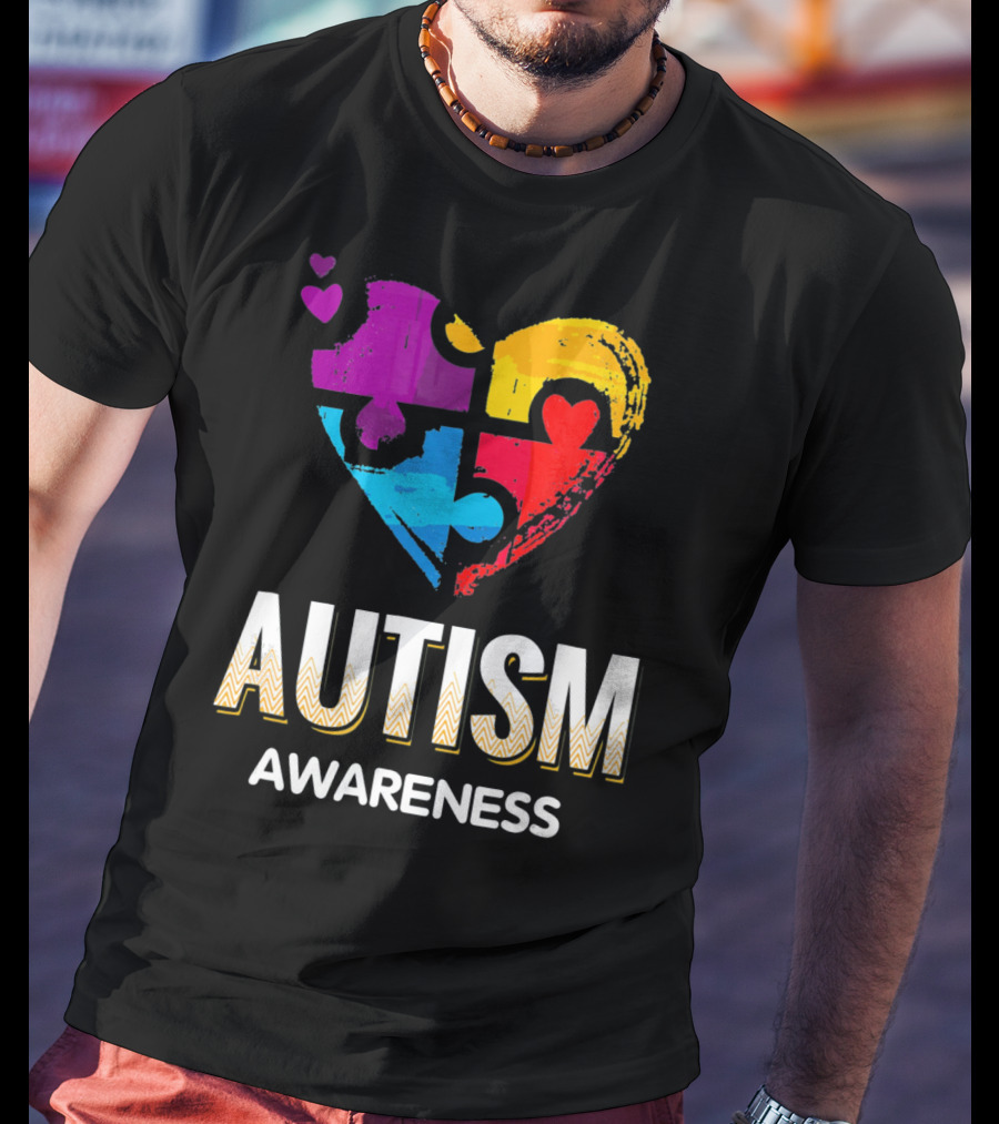 Autism Awareness Love Puzzle Heart T-Shirt