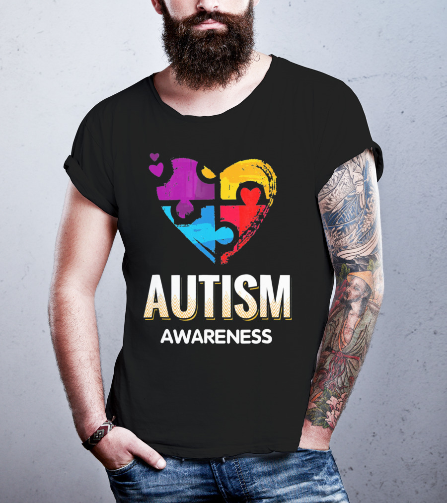 Autism Awareness Love Puzzle Heart T-Shirt