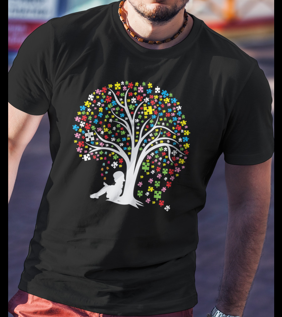 Autism Tree Puzzle Multicolor T-Shirt