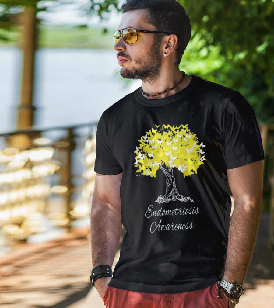 Endometriosis Awareness Butterfly Tree T-Shirt