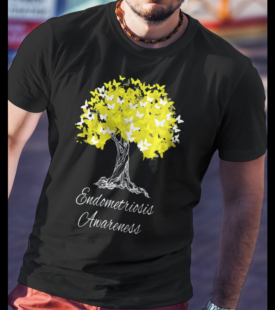 Endometriosis Awareness Butterfly Tree T-Shirt