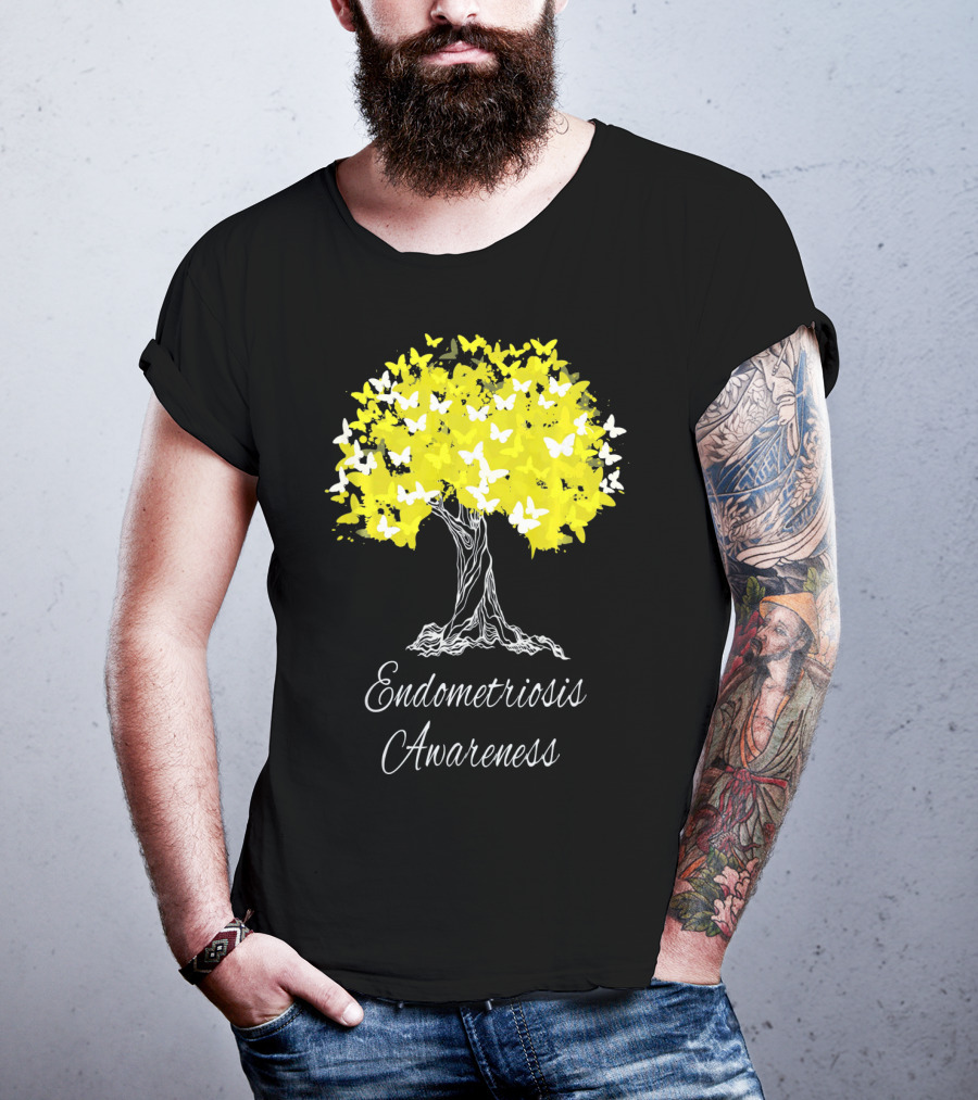 Endometriosis Awareness Butterfly Tree T-Shirt