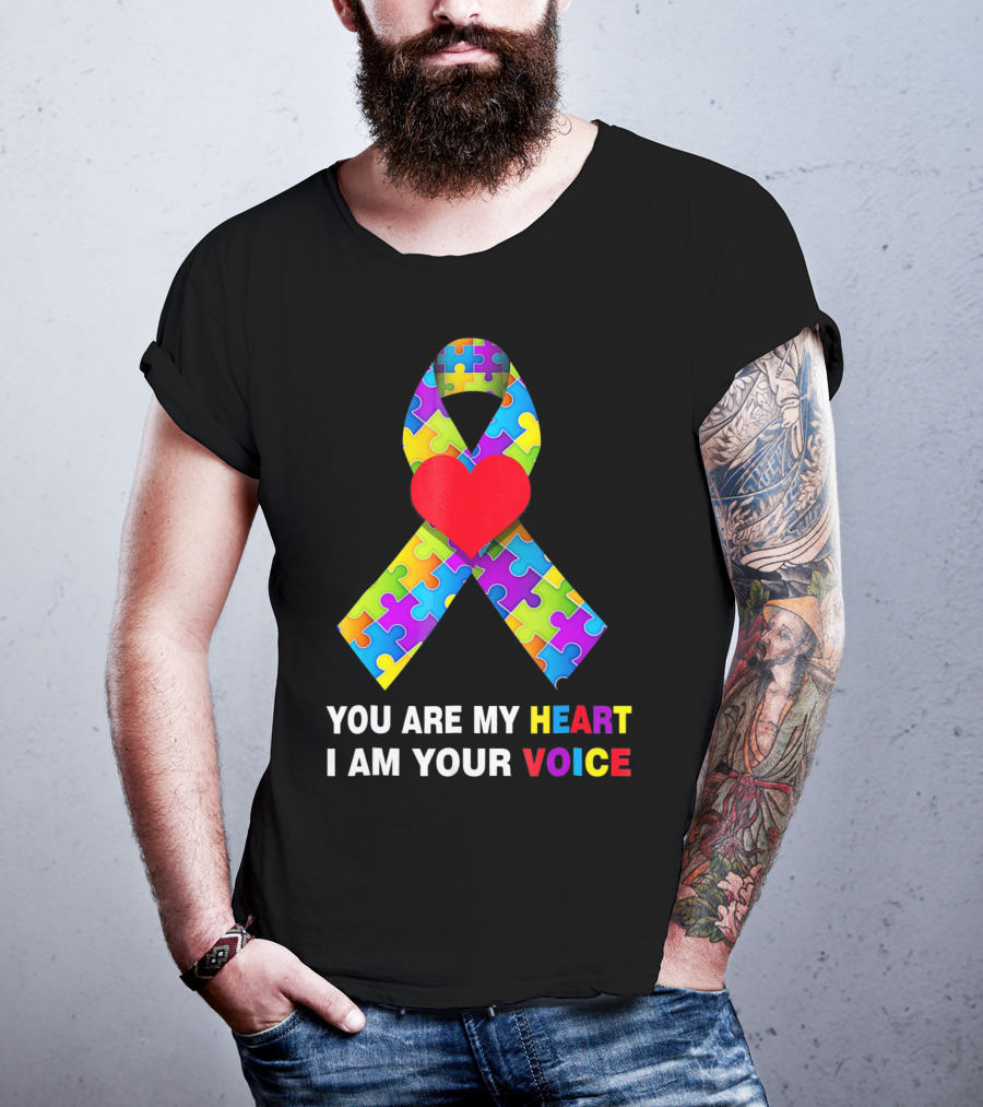 You Are My Heart Autism Awareness Puzzle Ribbon I Am Your Voice T-Shirt