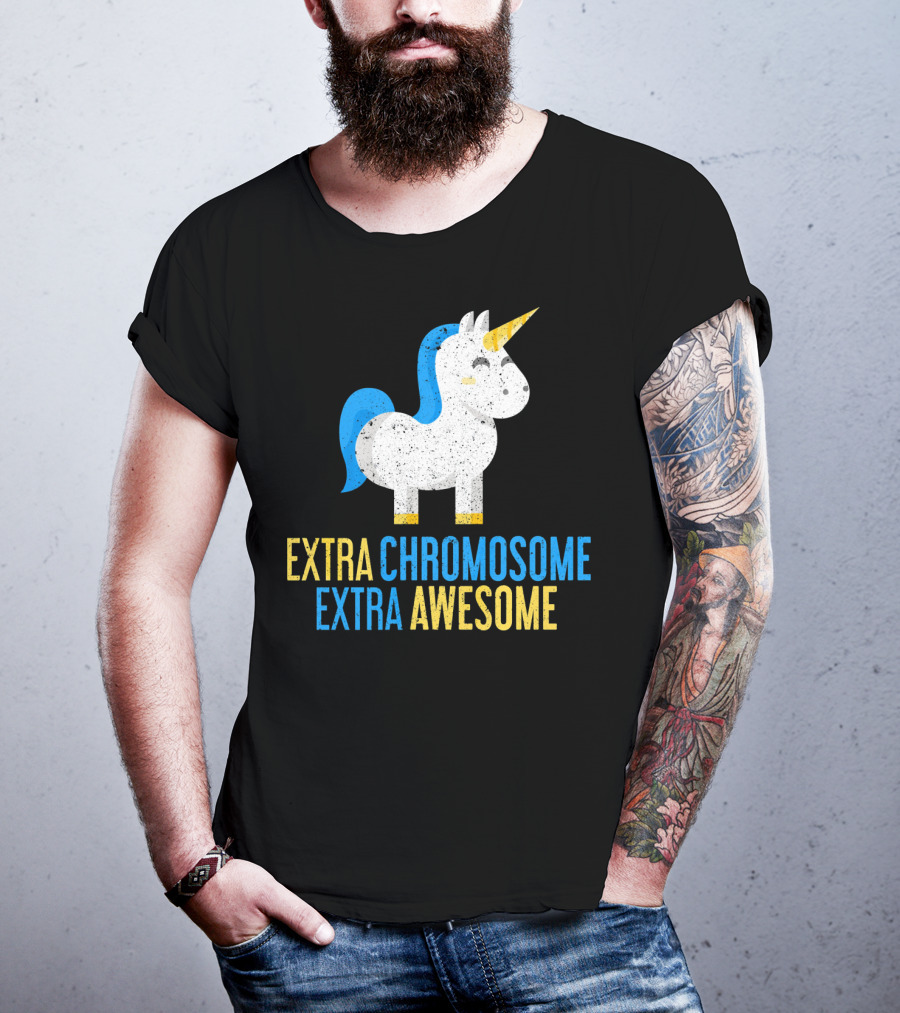 Extra Chromosome Extra Awesome Unicorn Down Syndrome Awareness T-Shirt