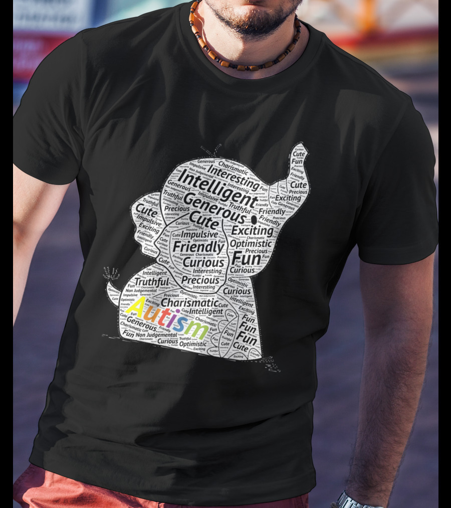 Autism Intelligent Generous Friendly Fun Elephant T-Shirt