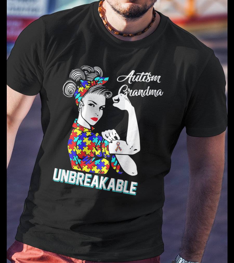 Autism Grandma Unbreakable Autism Awareness T-Shirt