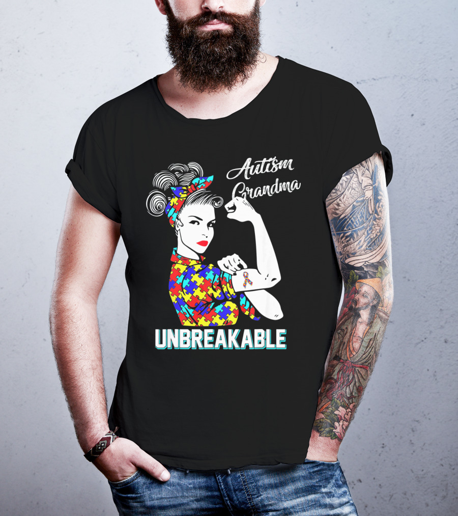 Autism Grandma Unbreakable Autism Awareness T-Shirt