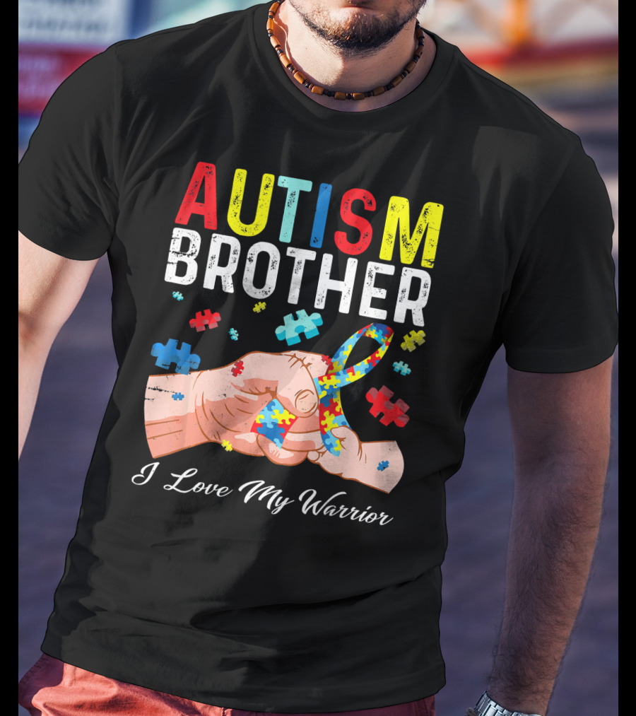 Autism Brother I Love My Warrior Puzzle T-Shirt