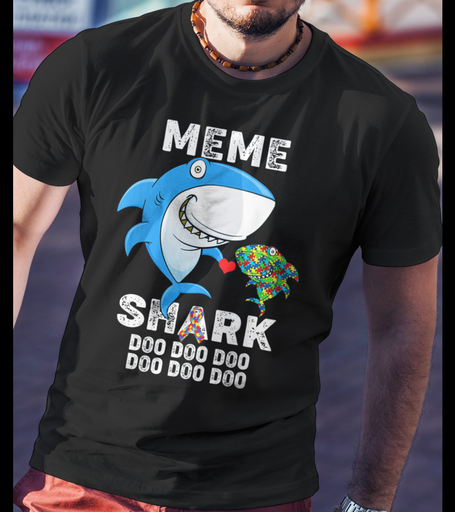 Meme Shark Doo Doo Doo Autism Awareness T-Shirt
