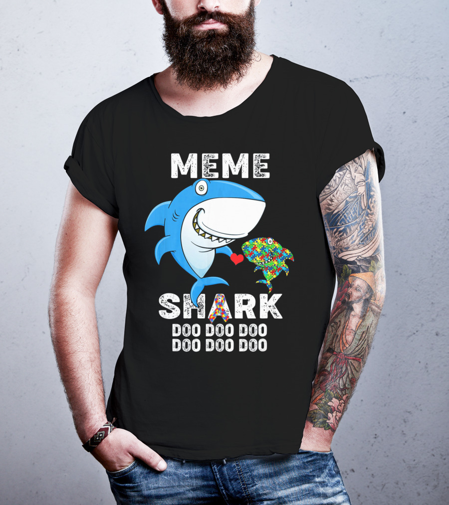 Meme Shark Doo Doo Doo Autism Awareness T-Shirt