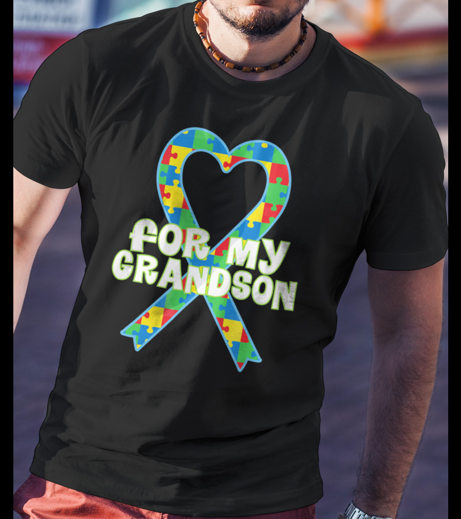 Autism Awareness Heart Puzzle For My Grandson T-Shirt