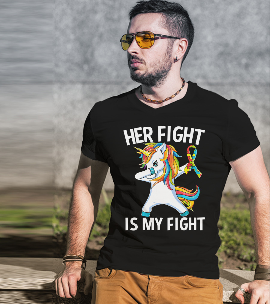 Her Fight Is My Fight Unicorn Puzzle T-Shirt