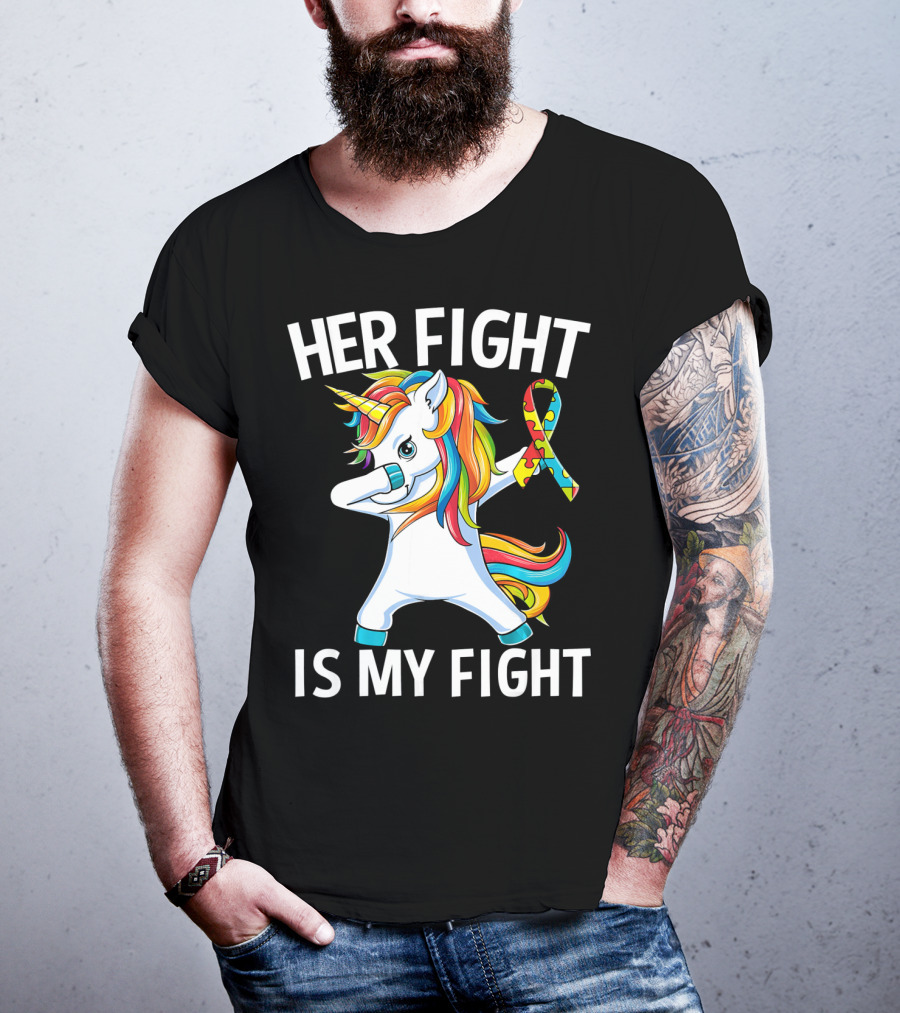 Her Fight Is My Fight Unicorn Puzzle T-Shirt