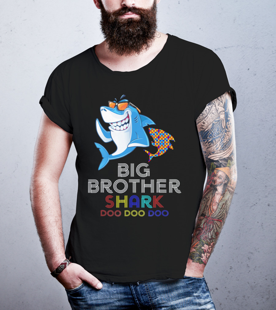 Big Brother Shark Autism Awareness Doo Doo Doo T-Shirt