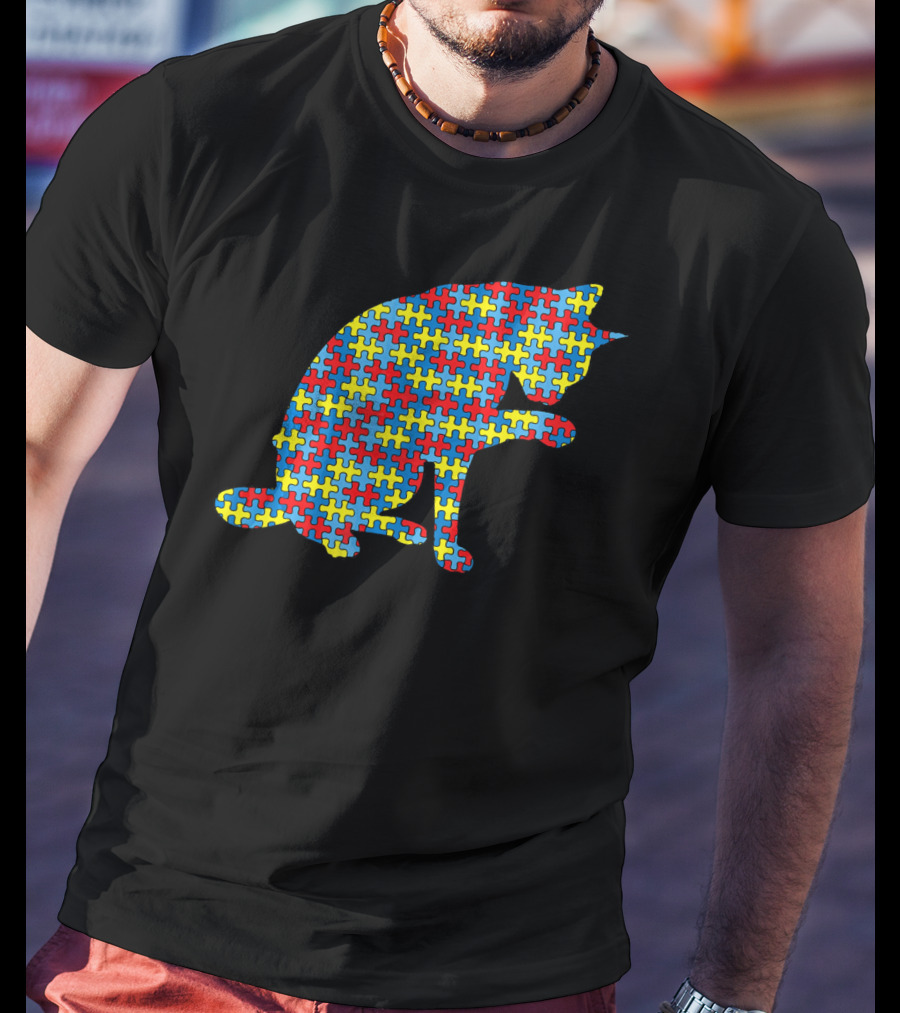 Abyssinian Autism Awareness Kitten Puzzle T-Shirt
