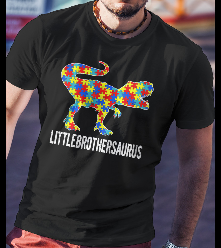 Strong Little Brothersaurus Dinosaur Puzzle T-Shirt
