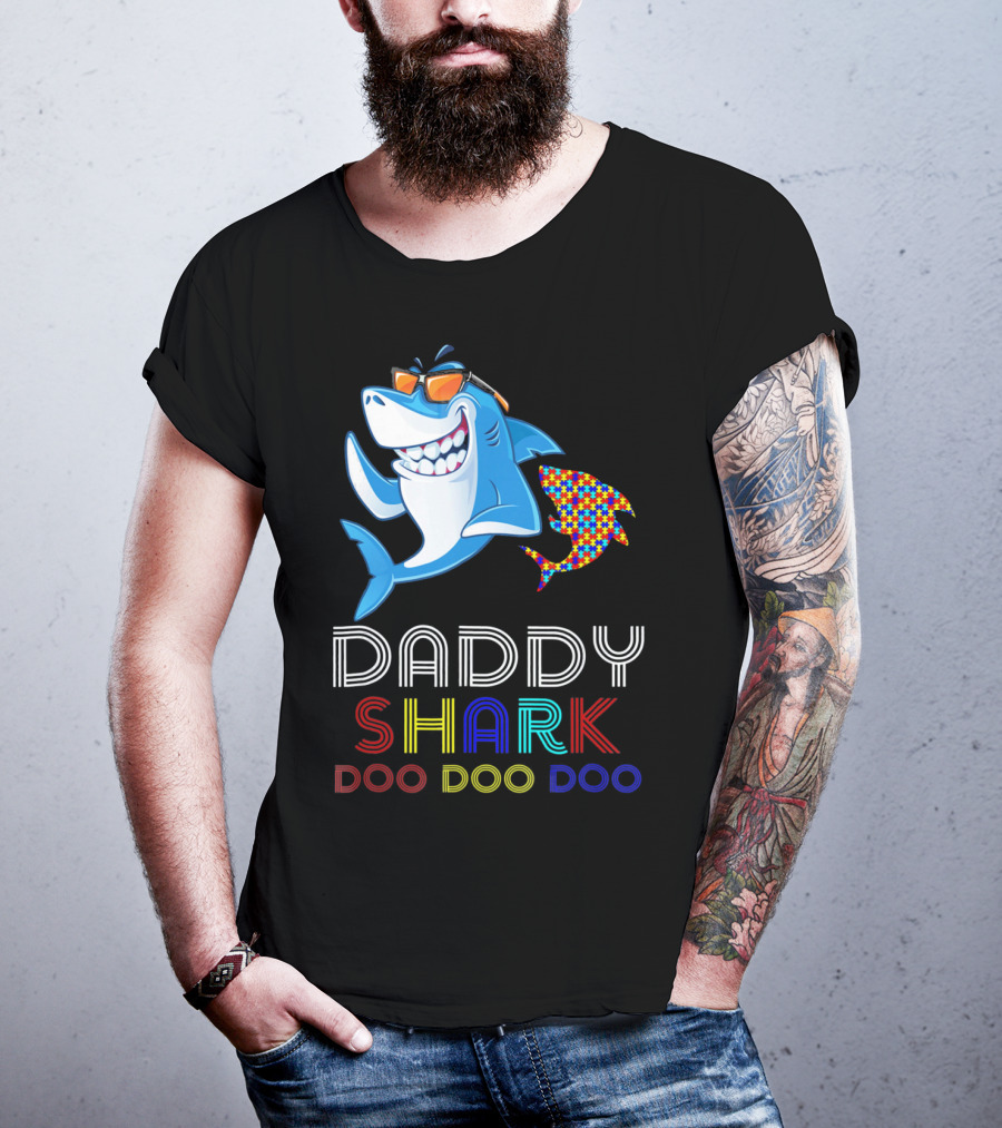 Daddy Shark Doo Doo Autism Awareness T-Shirt