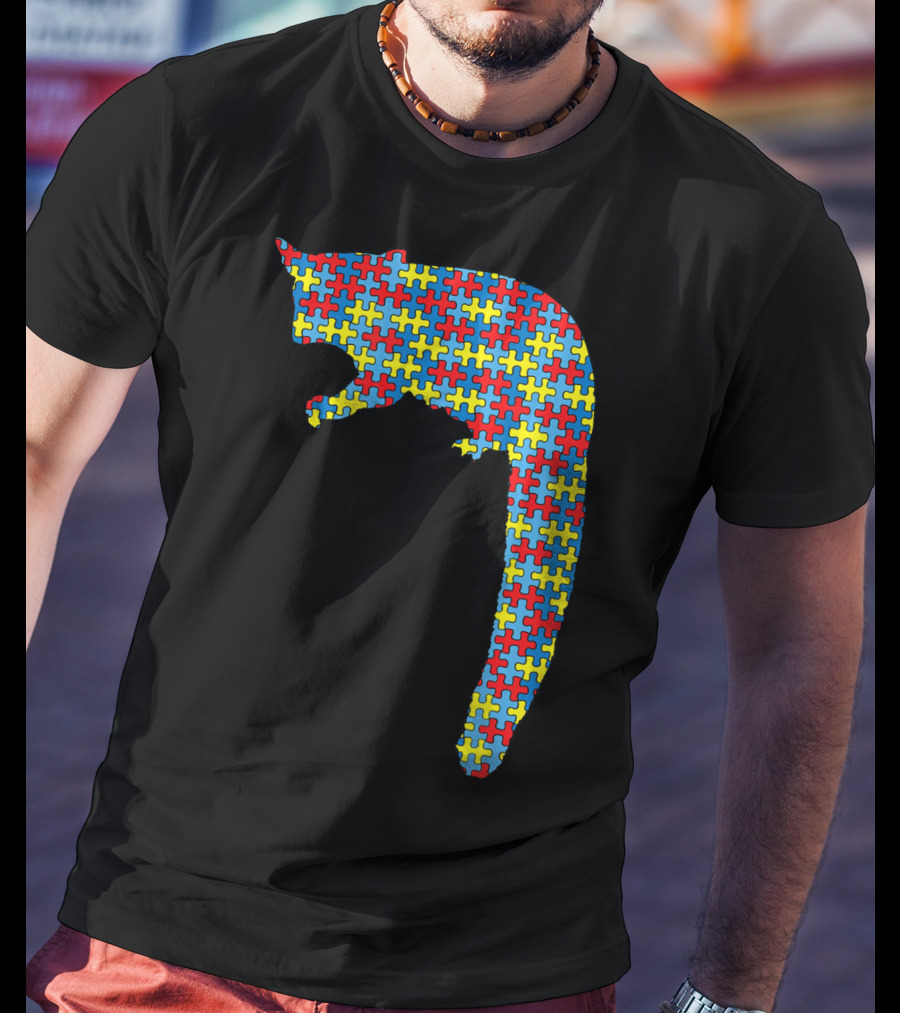 Cuscus Autism Awareness Puzzle Pattern Kids Monkey T-Shirt