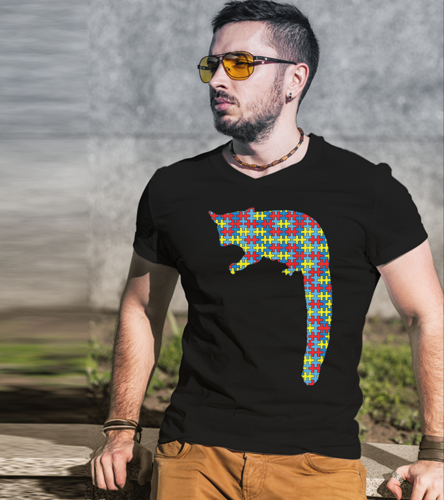 Cuscus Autism Awareness Puzzle Pattern Kids Monkey T-Shirt